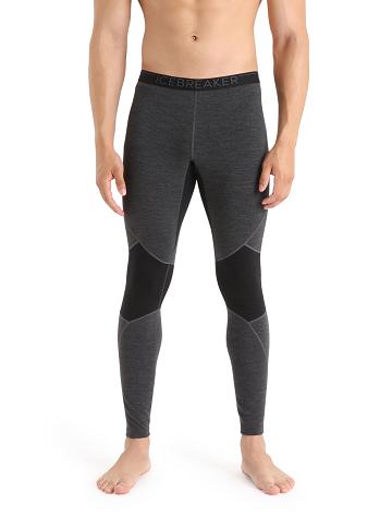 Jet Heather / Black Men's Icebreaker BodyfitZone™ Merino 260 Zone Thermal Leggings Base Layers | USA 1393QMAZ